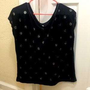 Large black top with dots